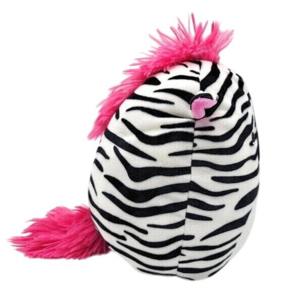 Squishmallows Tracey Zebra Plush Black White 8" Stripe Pink Mohawk Tail Kellytoy - Picture 5 of 11